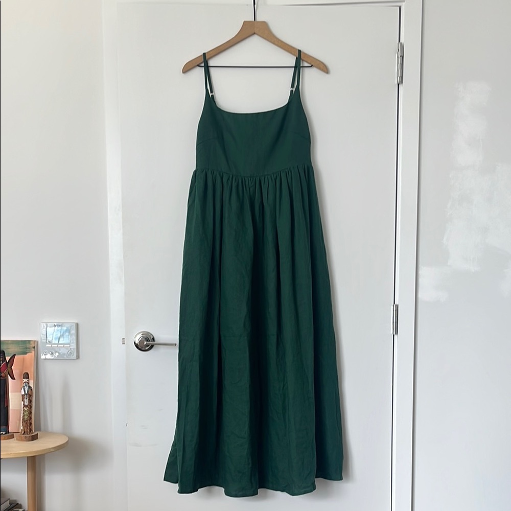 DISSH Inspired Green Linen Maxi Dress